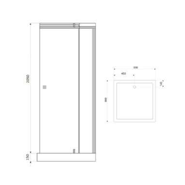 LIVENO Душевой гидробокс с крышей KH-OLIMPIA-15-90x90-T